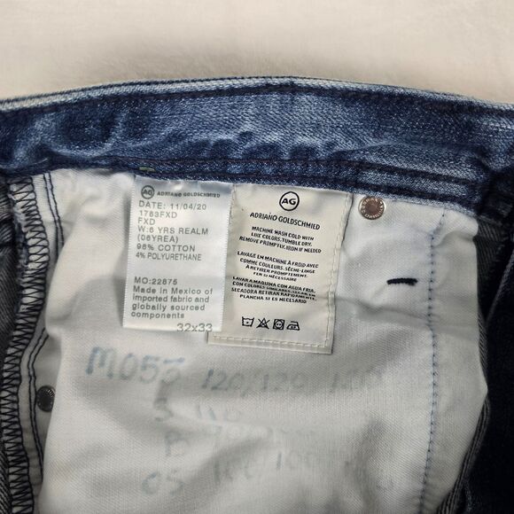 AG Tellis Modern Slim Denim 360 Men’s Blue 8 Years Realm Jeans 32x33 Stretch - Picture 8 of 10